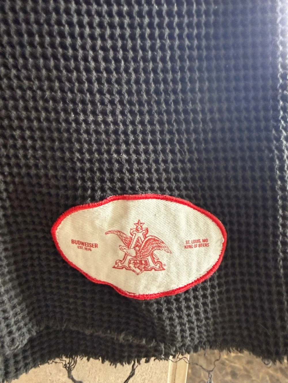 Budweiser Black Waffle Knit Tank with White Eagle Graphic - Picture 4 of 4